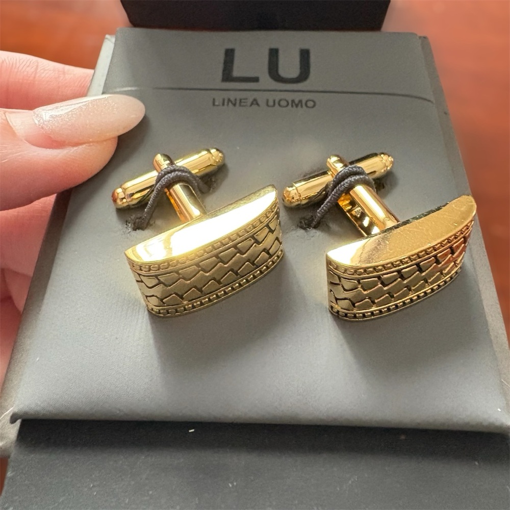 LU Gold Cufflinks New in Box Best Man Groomsman Groom Giftable Prom